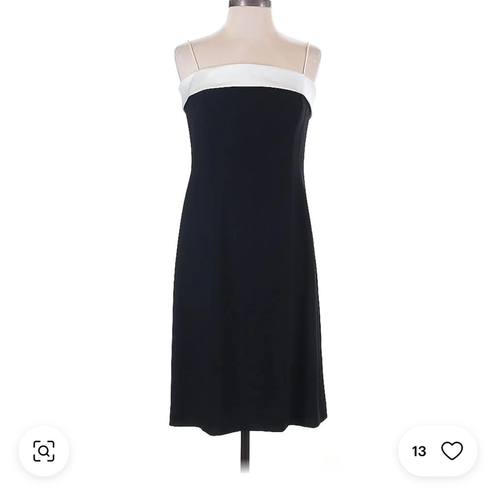 Ann Taylor Black and White Strapless Sheath Dress